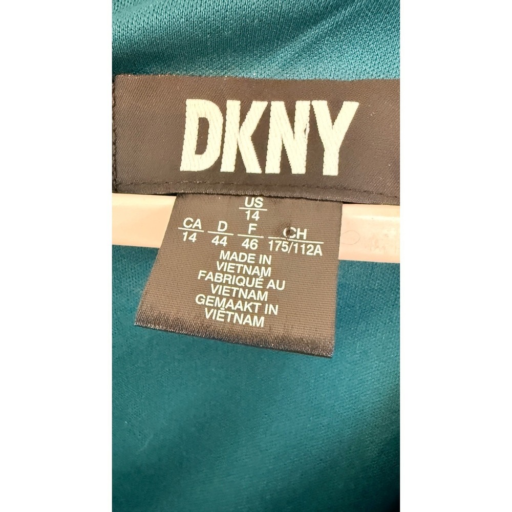 DKNY Mermaidcore Emerald Green Sequin V-Neck Wrap Front Mini Dress 14 - Picture 5 of 8